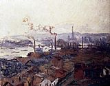 Rouen Canvas Paintings - General View Of Rouen From St Catherine s Bank